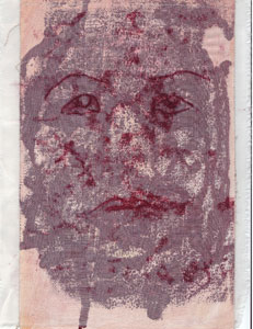 Aus der Serie Gesichte Neukölln, 2007, mixed media/canvas, 28x21cm